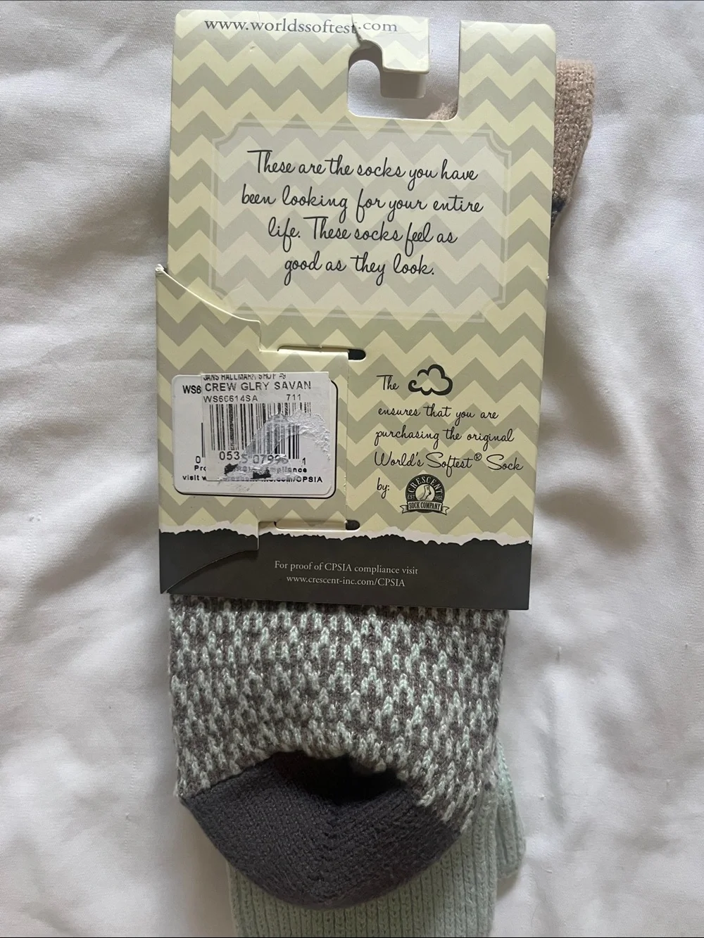 NWT World’s Softest - Weekend Collection Women's Crew Socks in Mint & Tan